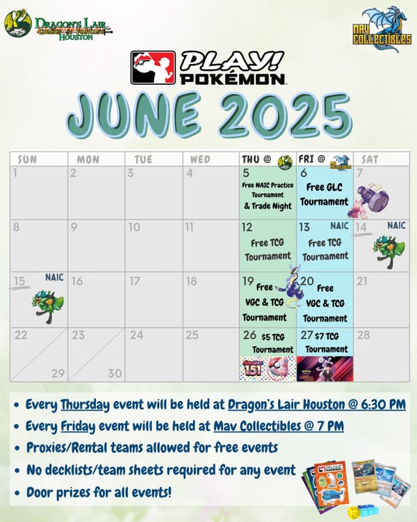June calendar for BOTH leagues!